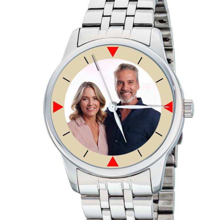 personalisierte Armbanduhr für Herren - Eichmüller Herrenarmbanduhr mit Edelstahlband Zifferblattvariante 01