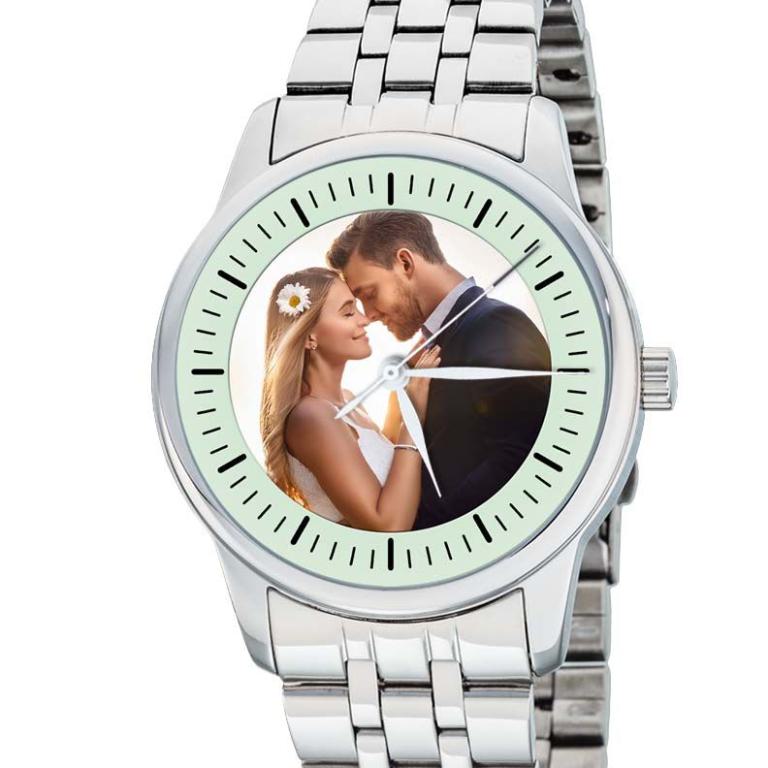 personalisierte Armbanduhr für Herren - Eichmüller Herrenarmbanduhr mit Edelstahlband Zifferblattvariante 02