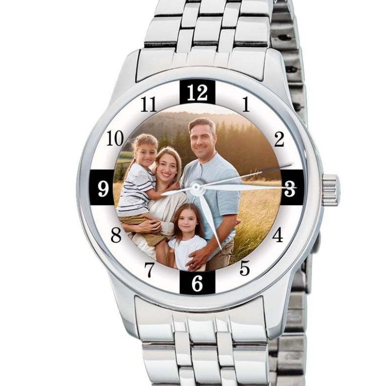 personalisierte Armbanduhr für Herren - Eichmüller Herrenarmbanduhr mit Edelstahlband Zifferblattvariante 04