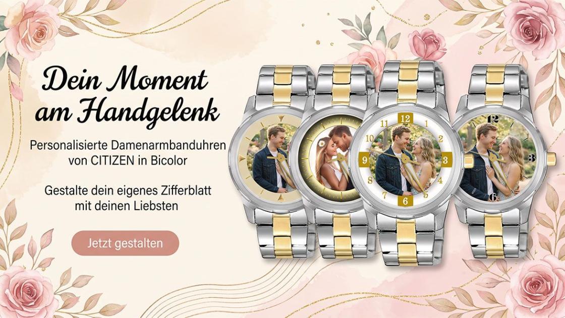 Logo der personalisierten Damenarmbanduhr Citizen in Bicolor