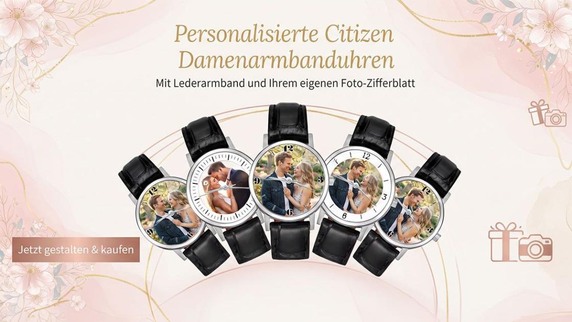 Logo der personalisierten Damenarmbanduhr Citizen mit Lederarmband