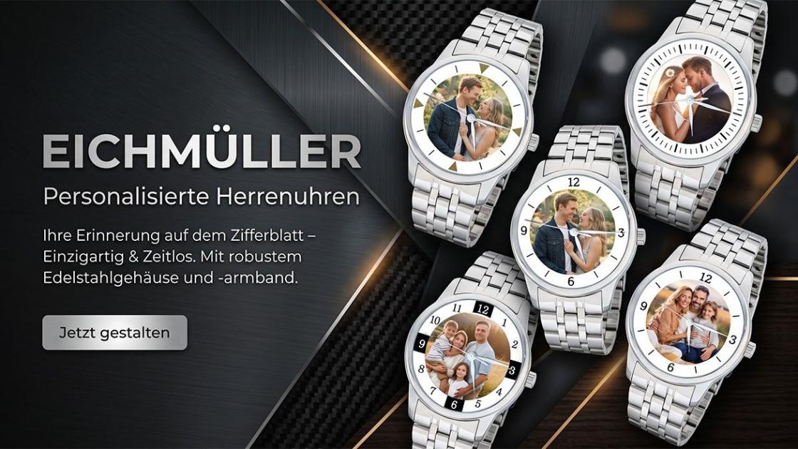 Logo Eichmüller Herrenarmbanduhr mit Edelstahlband