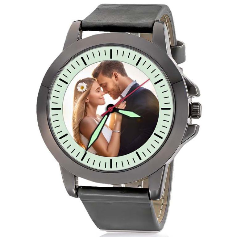 personalisierte Armbanduhr für Herren - Eichmüller Herrenarmbanduhr in schwarz Zifferblattvariante 02