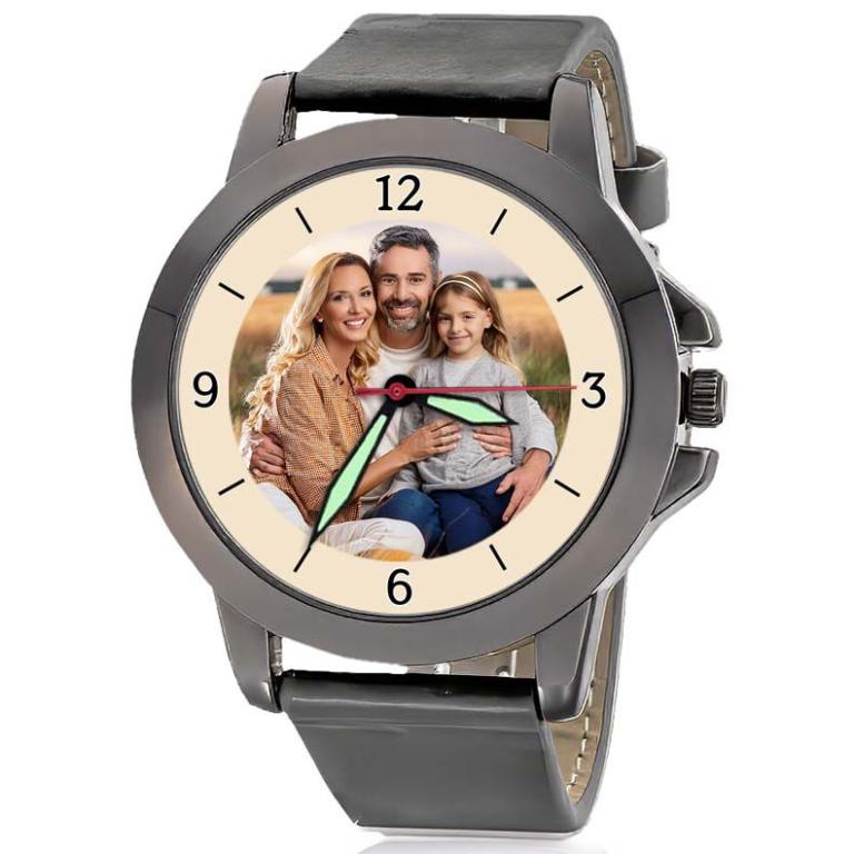personalisierte Armbanduhr für Herren - Eichmüller Herrenarmbanduhr in schwarz Zifferblattvariante 03