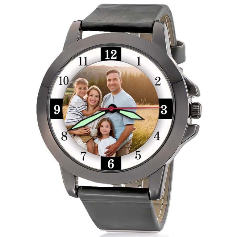 personalisierte Armbanduhr für Herren - Eichmüller Herrenarmbanduhr in schwarz Zifferblattvariante 04