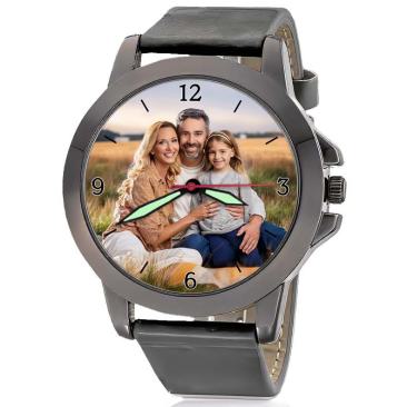 personalisierte Armbanduhr für Herren - Eichmüller Herrenarmbanduhr in schwarz Zifferblattvariante 05