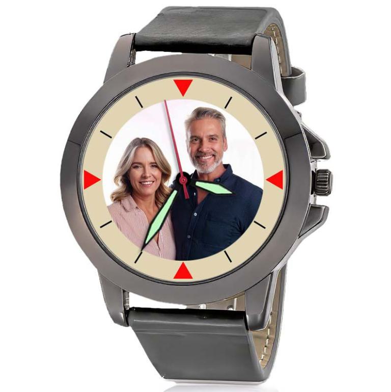 personalisierte Armbanduhr für Herren - Eichmüller Herrenarmbanduhr in schwarz Zifferblattvariante 01