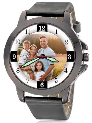 personalisierte Armbanduhr für Herren - Eichmüller Herrenarmbanduhr in schwarz Zifferblattvariante 04