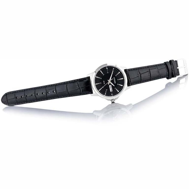 Gesamtansicht der Fotouhr Citizen Herren mit Lederarmband - Zifferblatt personalisierbar