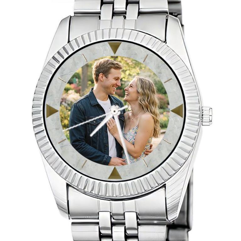 personalisierte Armbanduhr für Damen - Eichmüller Damenarmbanduhr mit Edelstahlarmband Zifferblattvariante 01