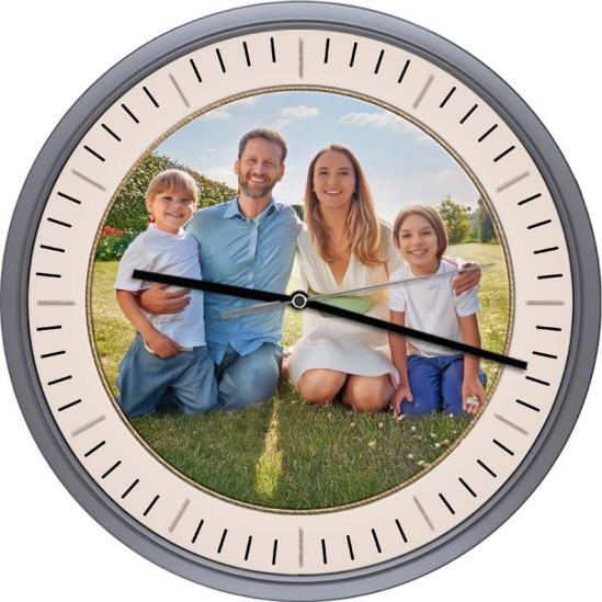 Die Wanduhr mit Funkuhrwerk zum selbst gestalten mit eigenem Zifferblatt – Variante 04