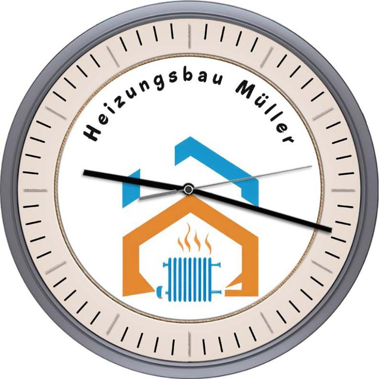 Die Wanduhr mit Funkuhrwerk zum selbst gestalten mit eigenem Zifferblatt und Firmenlogo – Variante 04