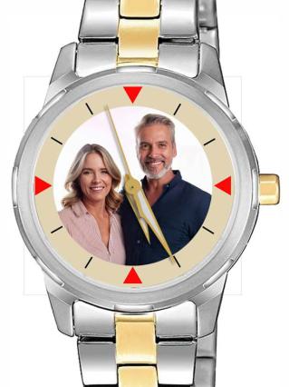 personalisierte Armbanduhr für Damen  - Citizen Damenarmbanduhr in Bicolor Zifferblattvariante 01