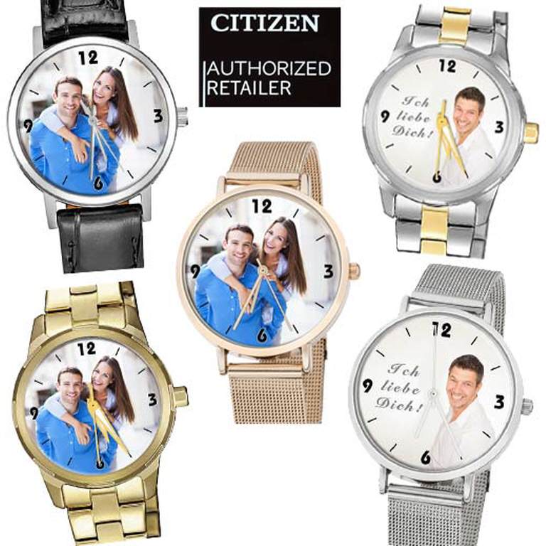 personalisierte Armbanduhren und Wanduhren